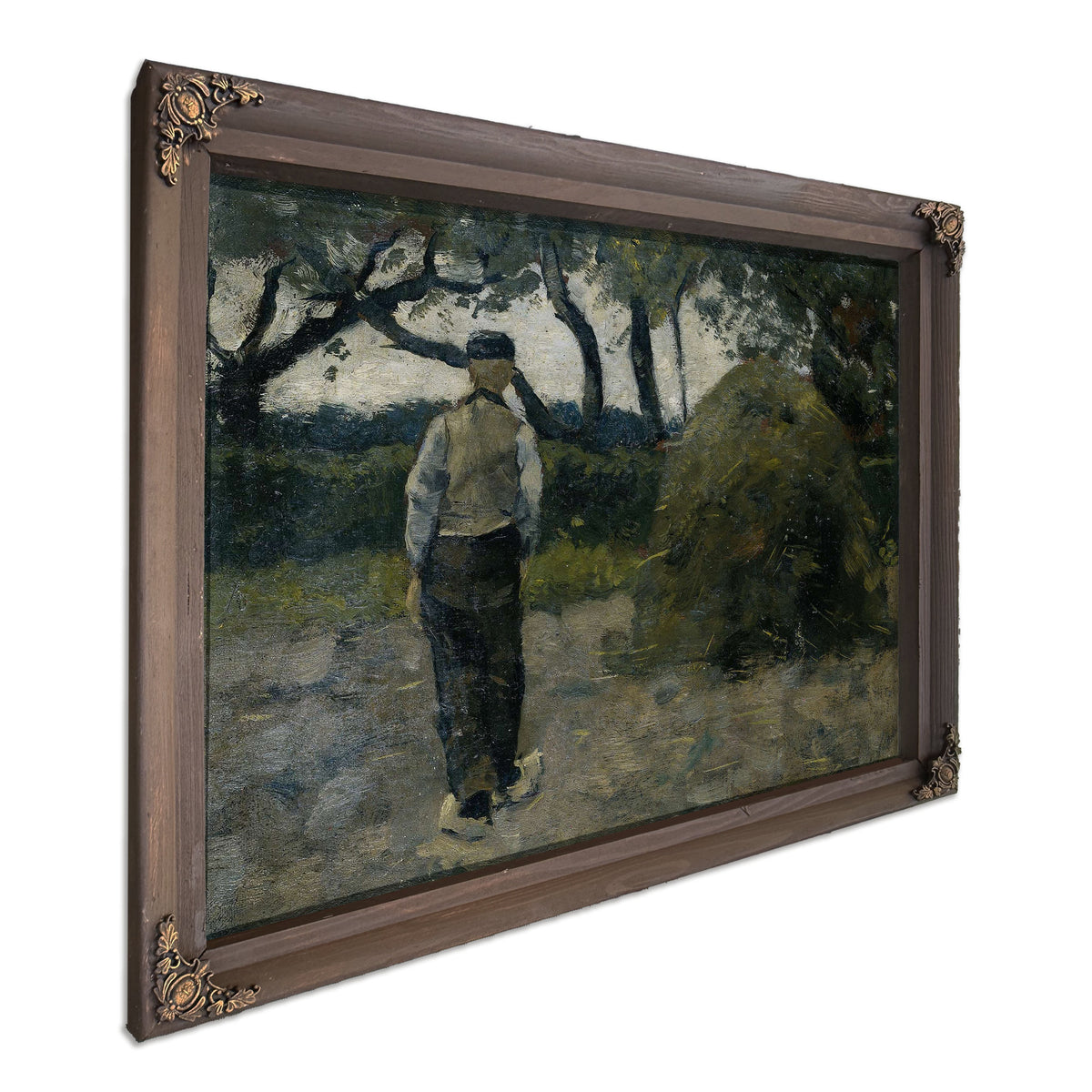 A Farmer Standing Near A Hay Stack by Richard Nicolaus Roland Holst