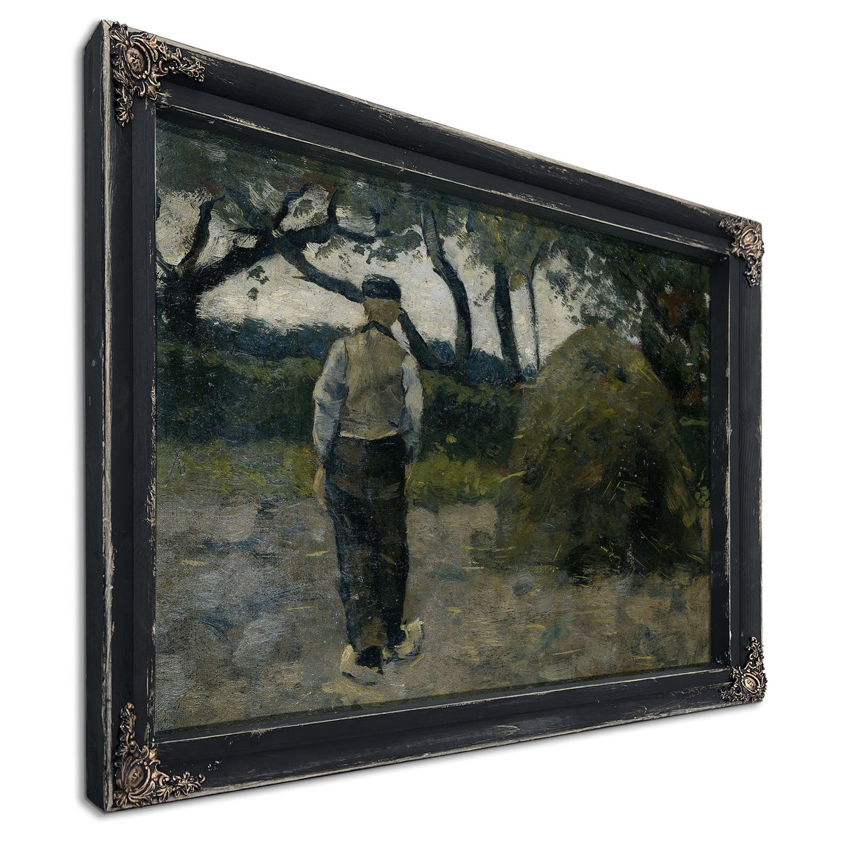 A Farmer Standing Near A Hay Stack by Richard Nicolaus Roland Holst