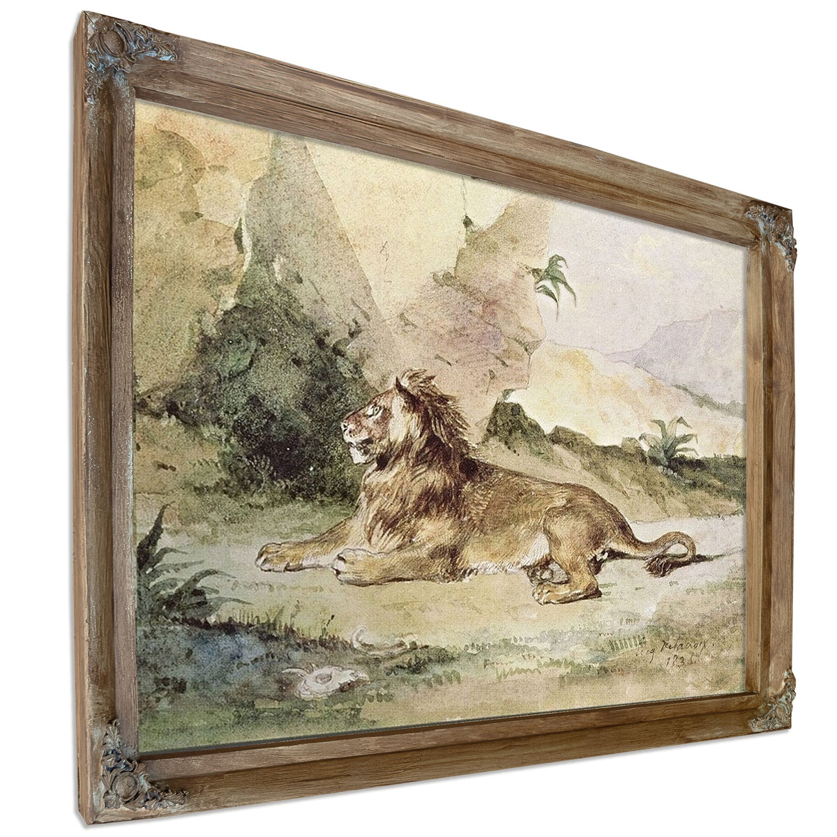 A Lion In The Desert By Ferdinand Victor Eugene Delacroix