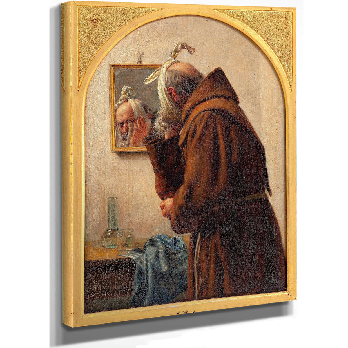 A Monk Examines Himself In A Mirror by Carl Bloch