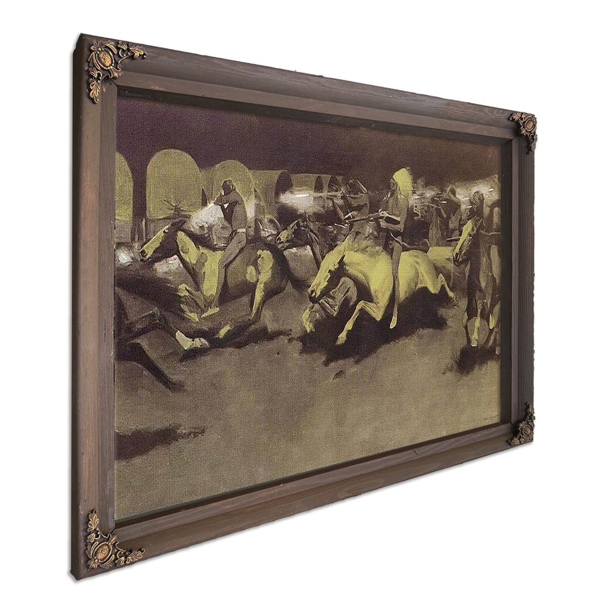 A Night Attack On A Gevernment Wagon Train By Frederic Remington