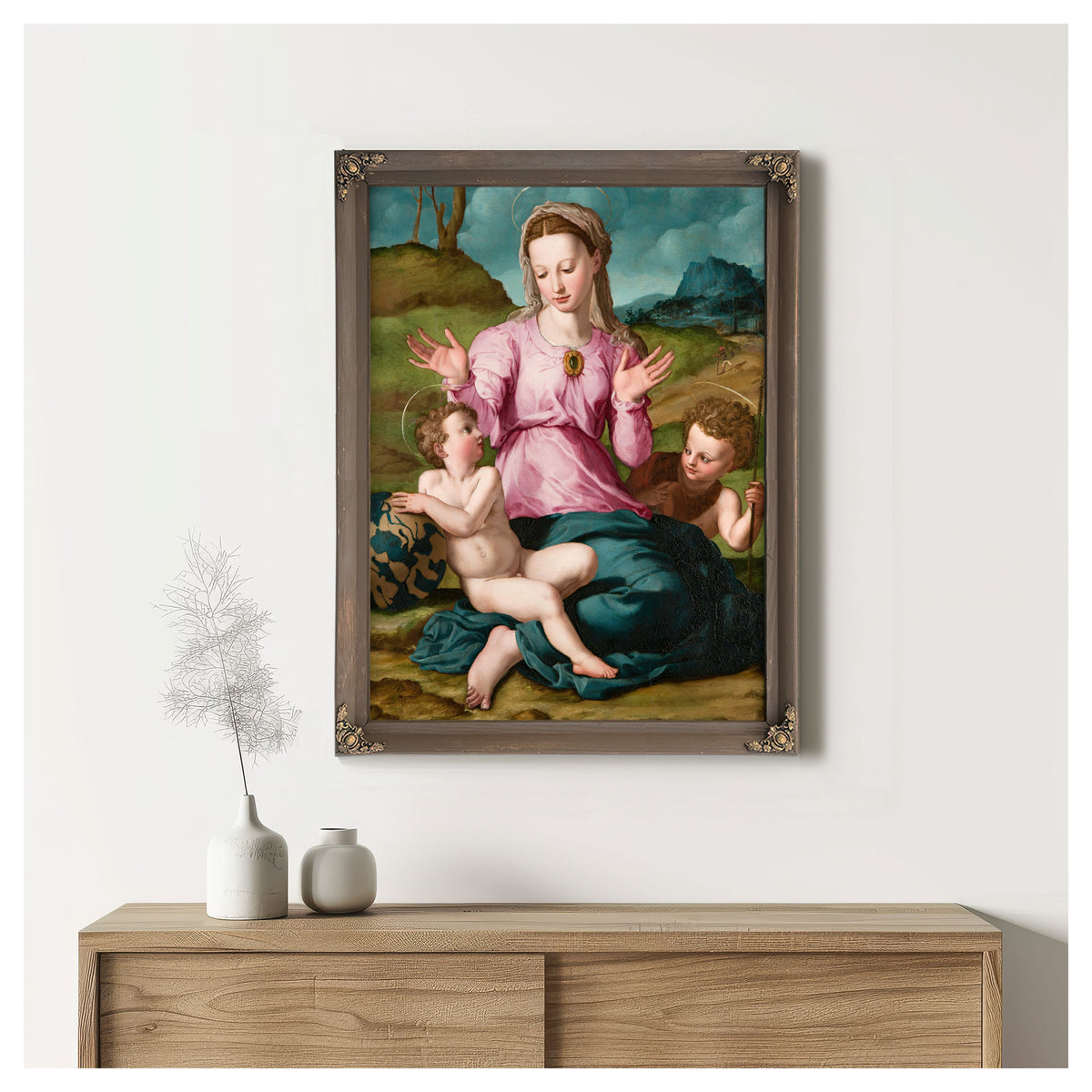 Madonna Child Saint John Baptist Ca By Agnolo Bronzino