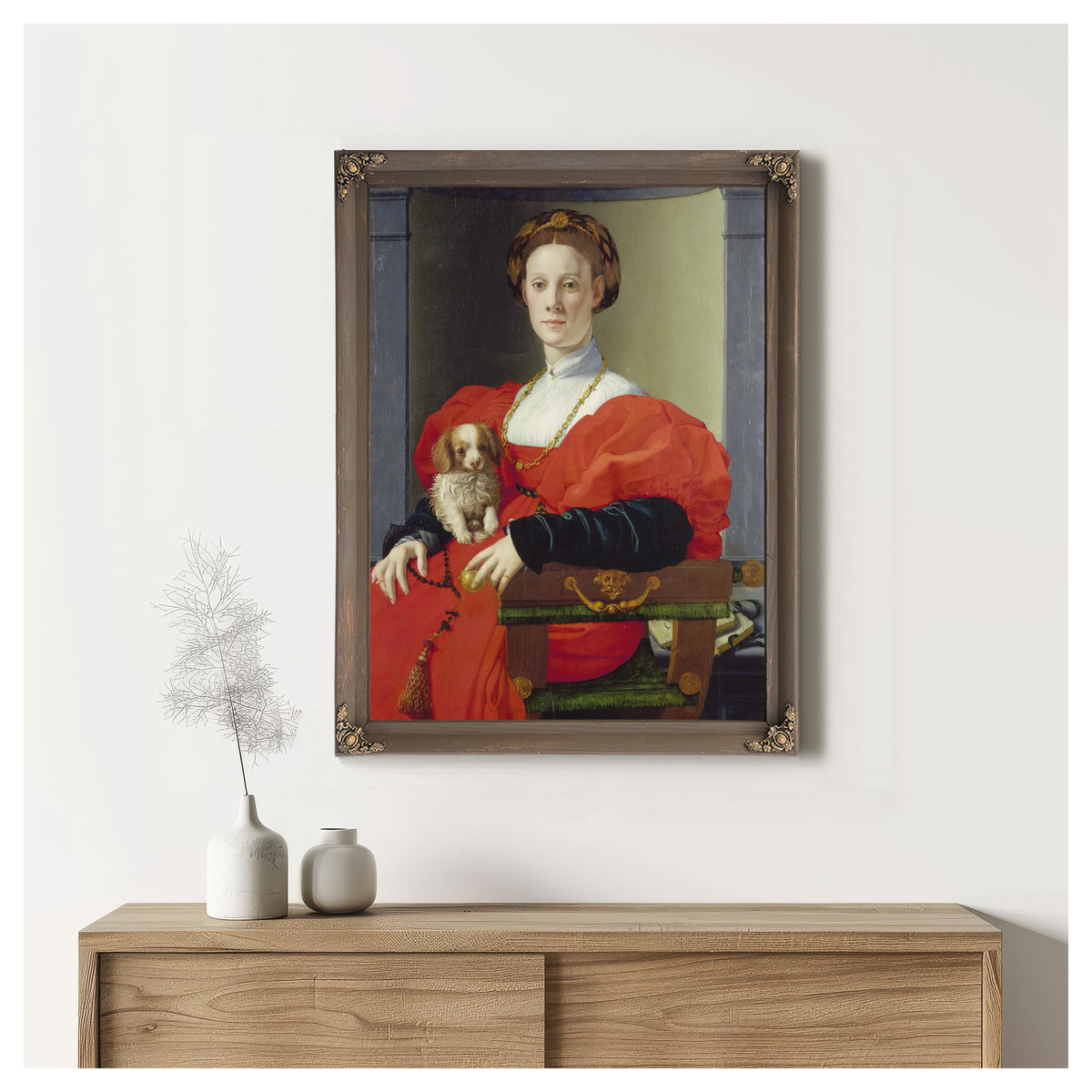 Portrait a Lady Red Francesca Salviati By Agnolo Bronzino