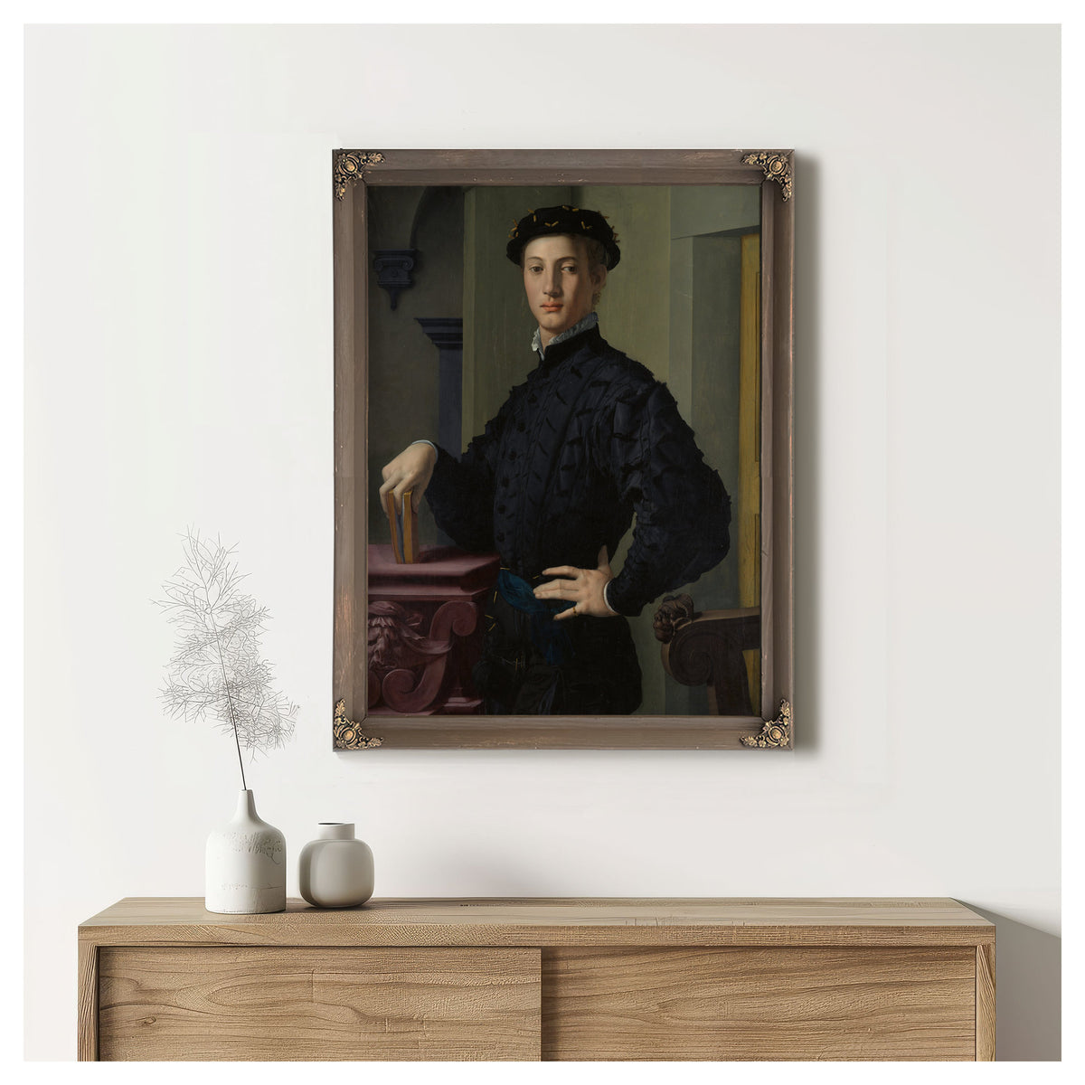 Portrait a Young Man 1530s By Agnolo Bronzino