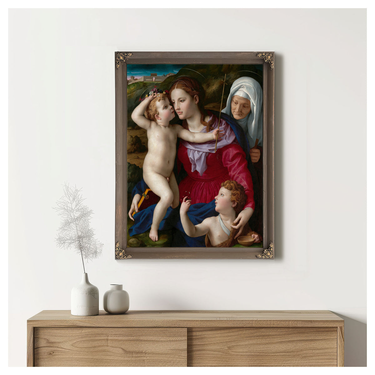 Virgin Child Saint Elizabeth Saint By Agnolo Bronzino