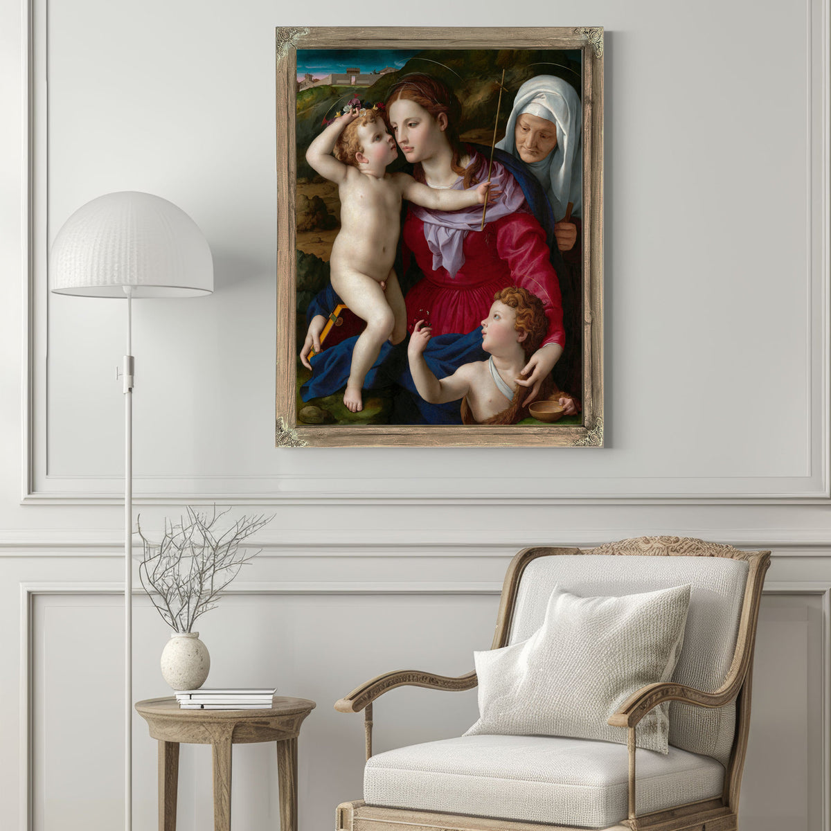 Virgin Child Saint Elizabeth Saint By Agnolo Bronzino