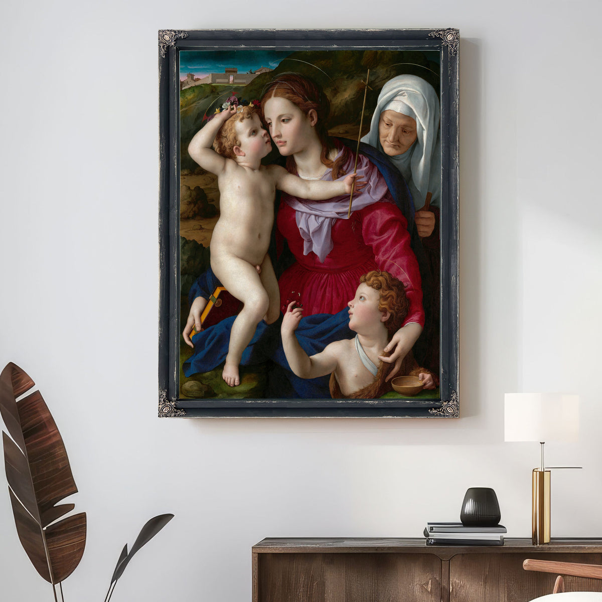 Virgin Child Saint Elizabeth Saint By Agnolo Bronzino