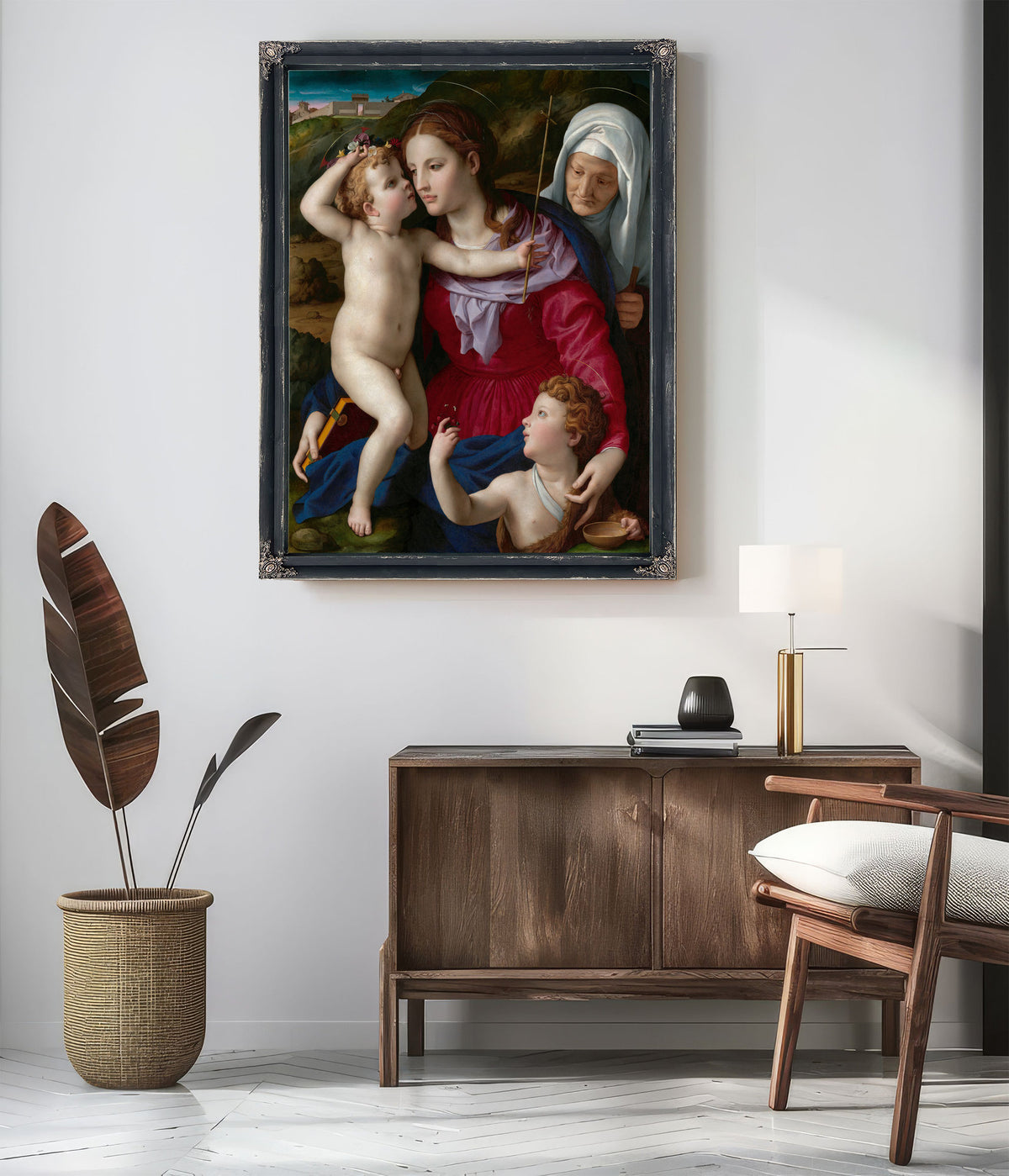 Virgin Child Saint Elizabeth Saint By Agnolo Bronzino
