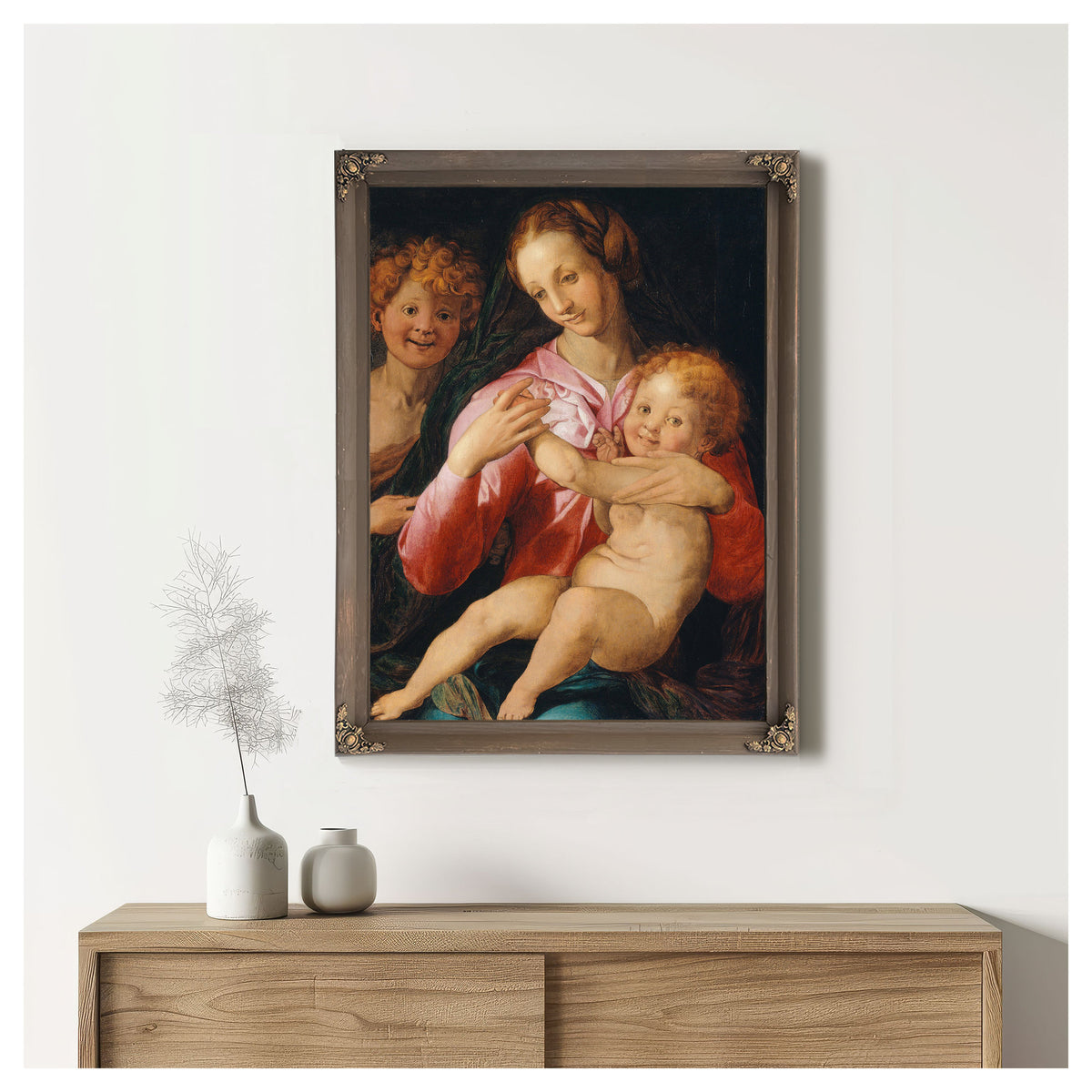 Virgin Child the Young Saint John By Agnolo Bronzino