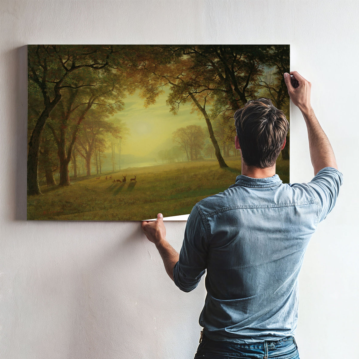 Deer a Clearing Yosemite By Albert Bierstadt