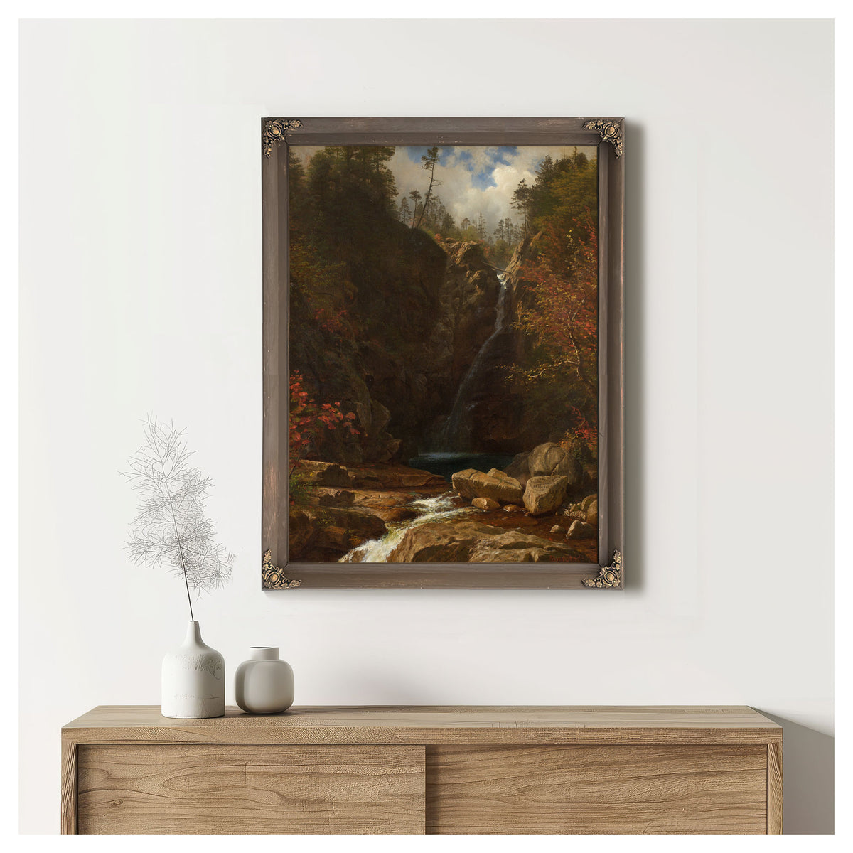 Glen Ellis Falls By Albert Bierstadt