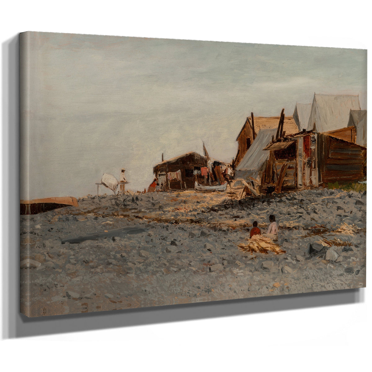 Salmon Fishery Village By Albert Bierstadt