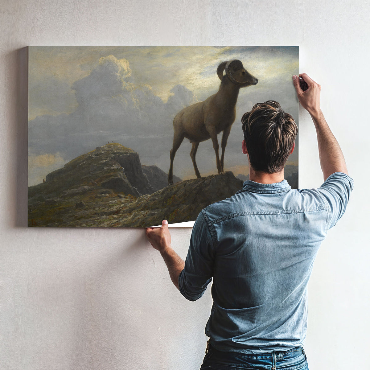 Study a Bighorn Ram By Albert Bierstadt