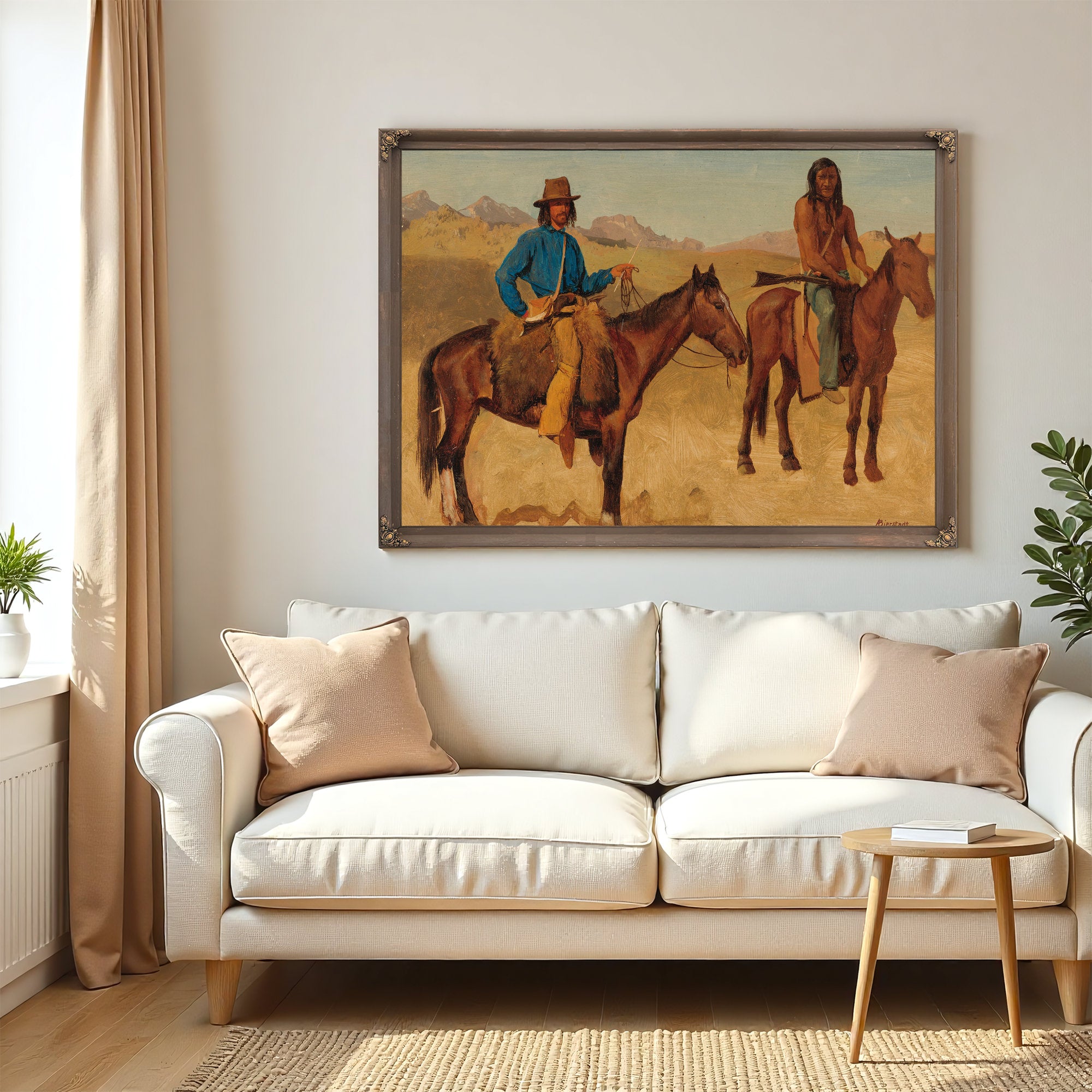 Trapper Indian Guide Horseback By Albert Bierstadt
