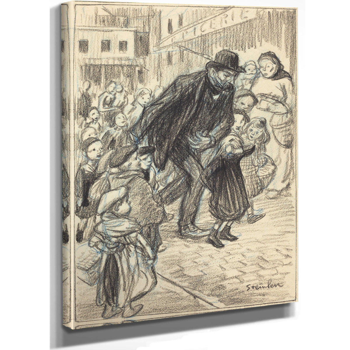 A Man a City Street Surrounded By Alexandre Steinlen
