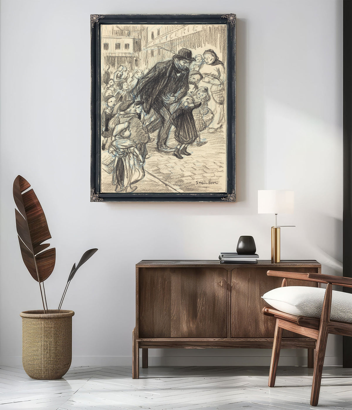 A Man a City Street Surrounded By Alexandre Steinlen