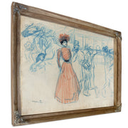 Woman the Bus Stop By Alexandre Steinlen