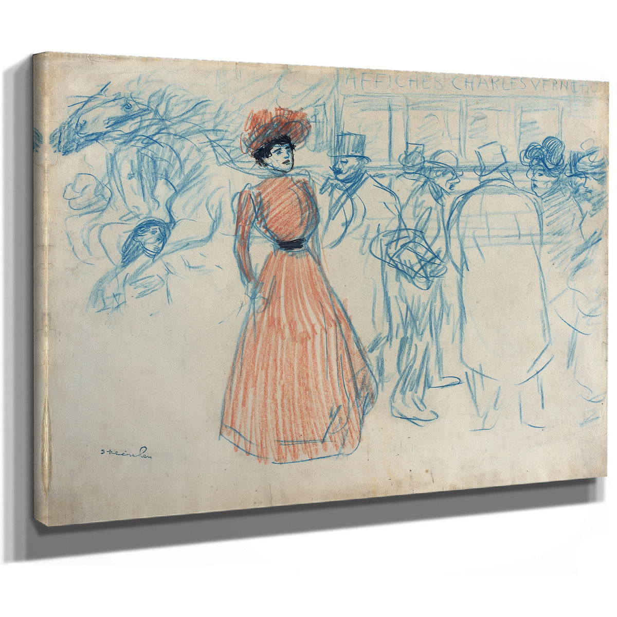 Woman the Bus Stop By Alexandre Steinlen