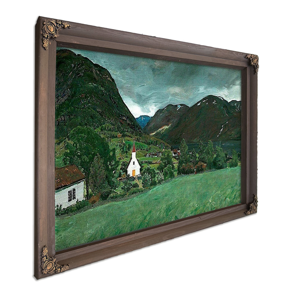 Alhus Vicarage And Church By Nicolai Astrup