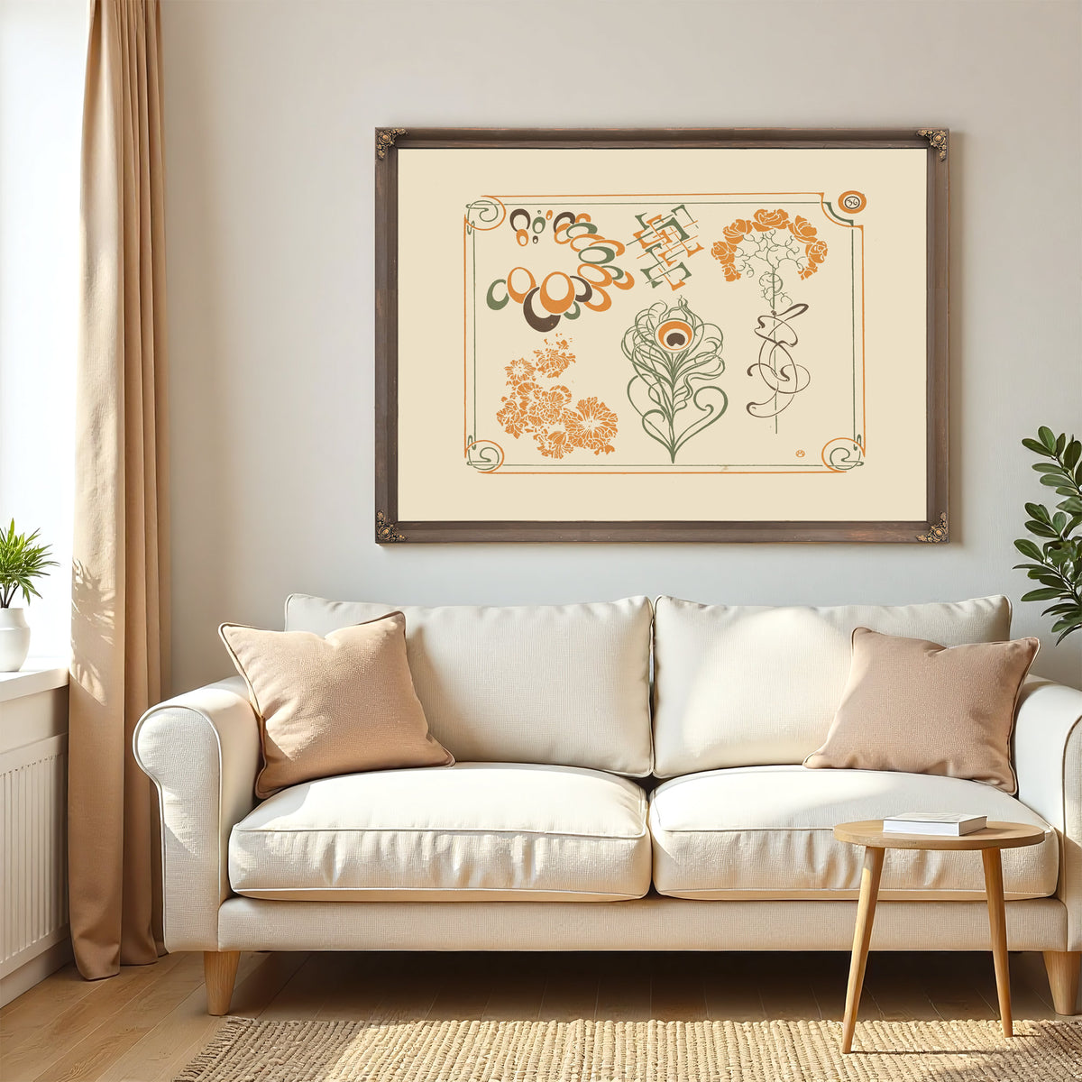 Abstract Design Based Flowers 02 By Alphonse Mucha