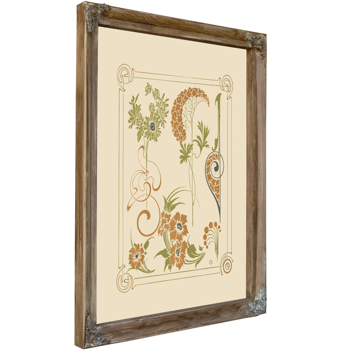 Abstract Design Based Flowers By Alphonse Mucha