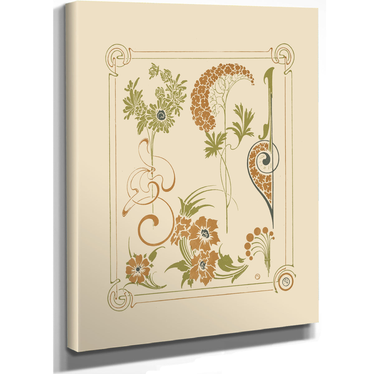 Abstract Design Based Flowers By Alphonse Mucha