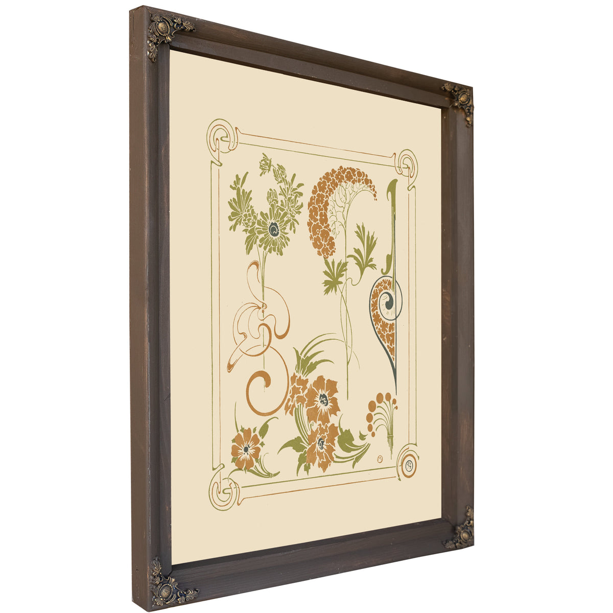 Abstract Design Based Flowers By Alphonse Mucha