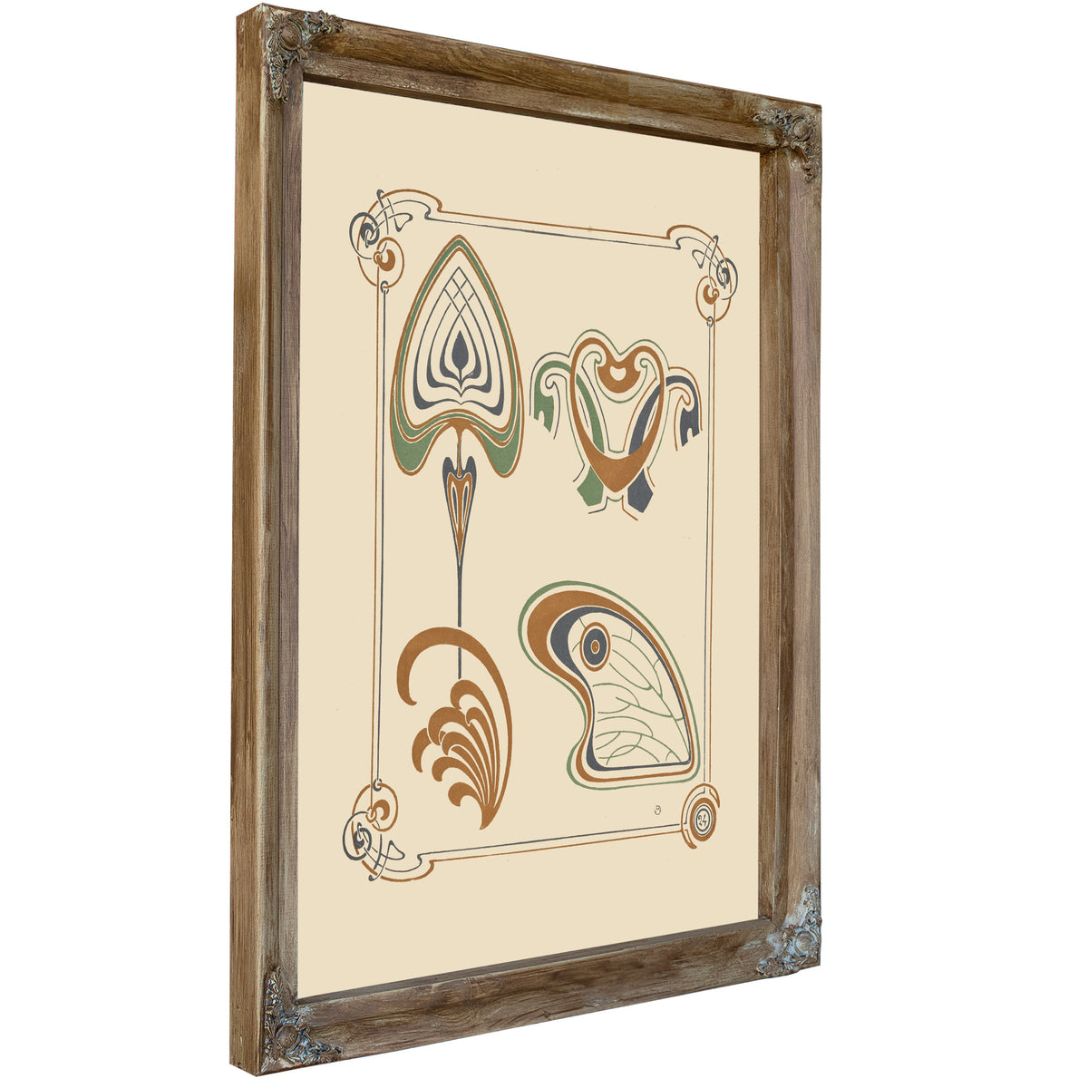 Abstract Design Based Wings Leaf By Alphonse Mucha