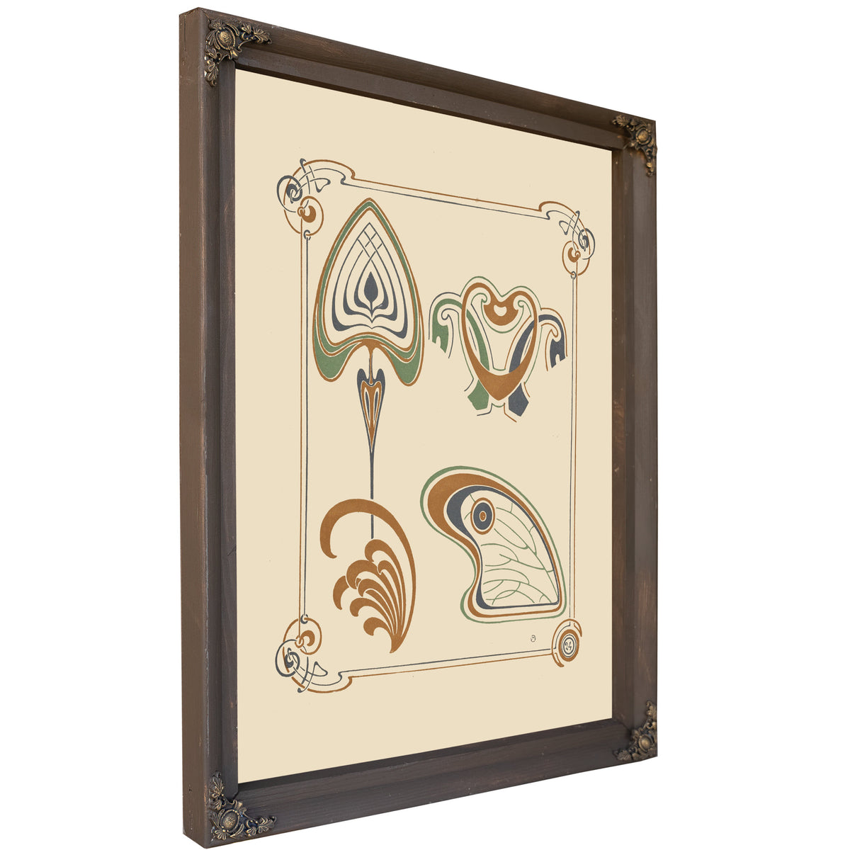 Abstract Design Based Wings Leaf By Alphonse Mucha