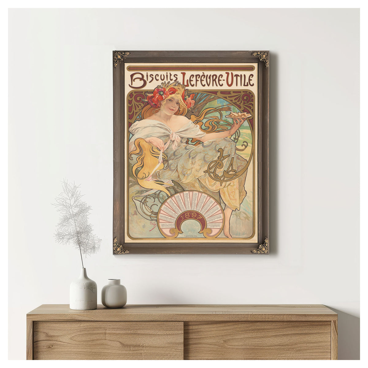 Biscuits Lefevre Utile 1896 By Alphonse Mucha