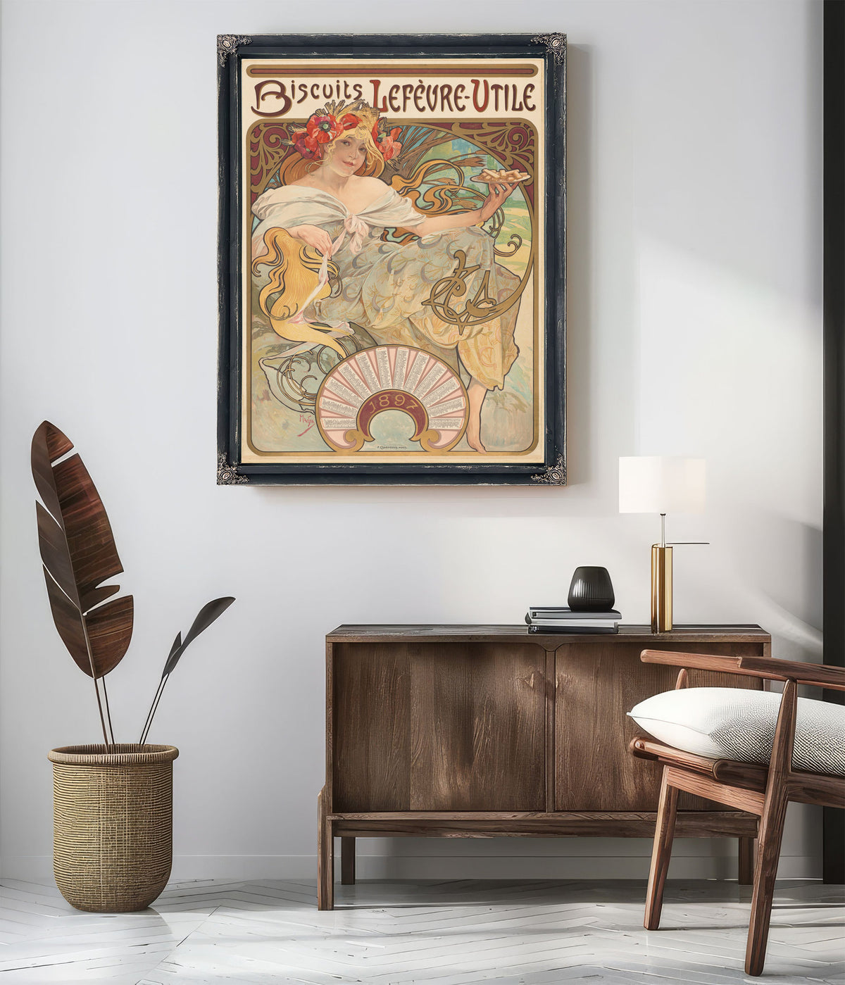 Biscuits Lefevre Utile 1896 By Alphonse Mucha
