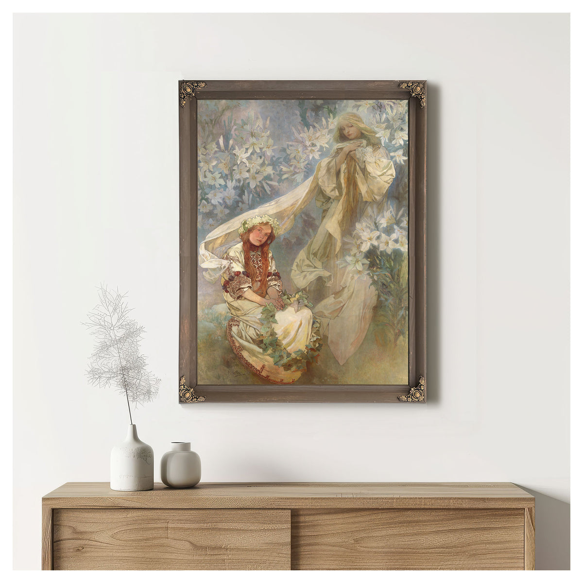 Madonna the Lilies 1905 By Alphonse Mucha