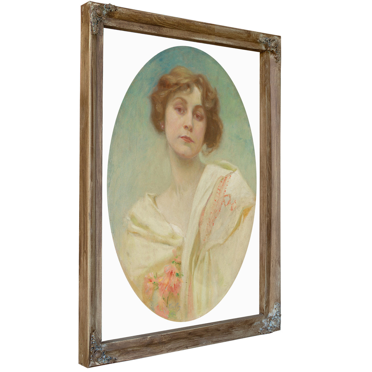 Portrait a Young Woman Folk Costume By Alphonse Mucha