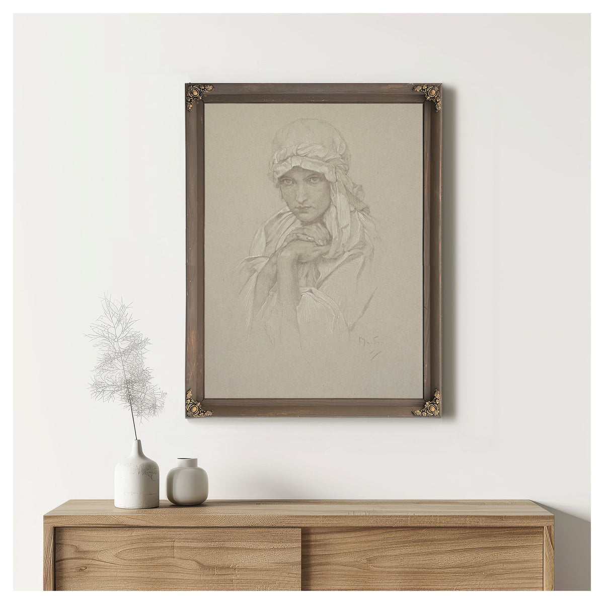 Portrait the Artists Daughter Slavic By Alphonse Mucha