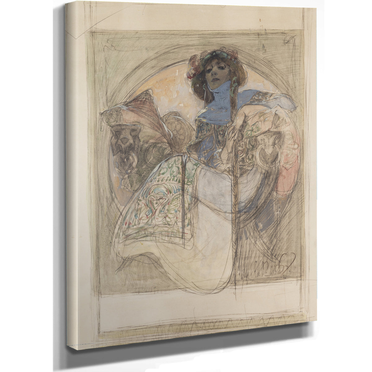 Sedici Zena Studie K Plakatu 1897 By Alphonse Mucha