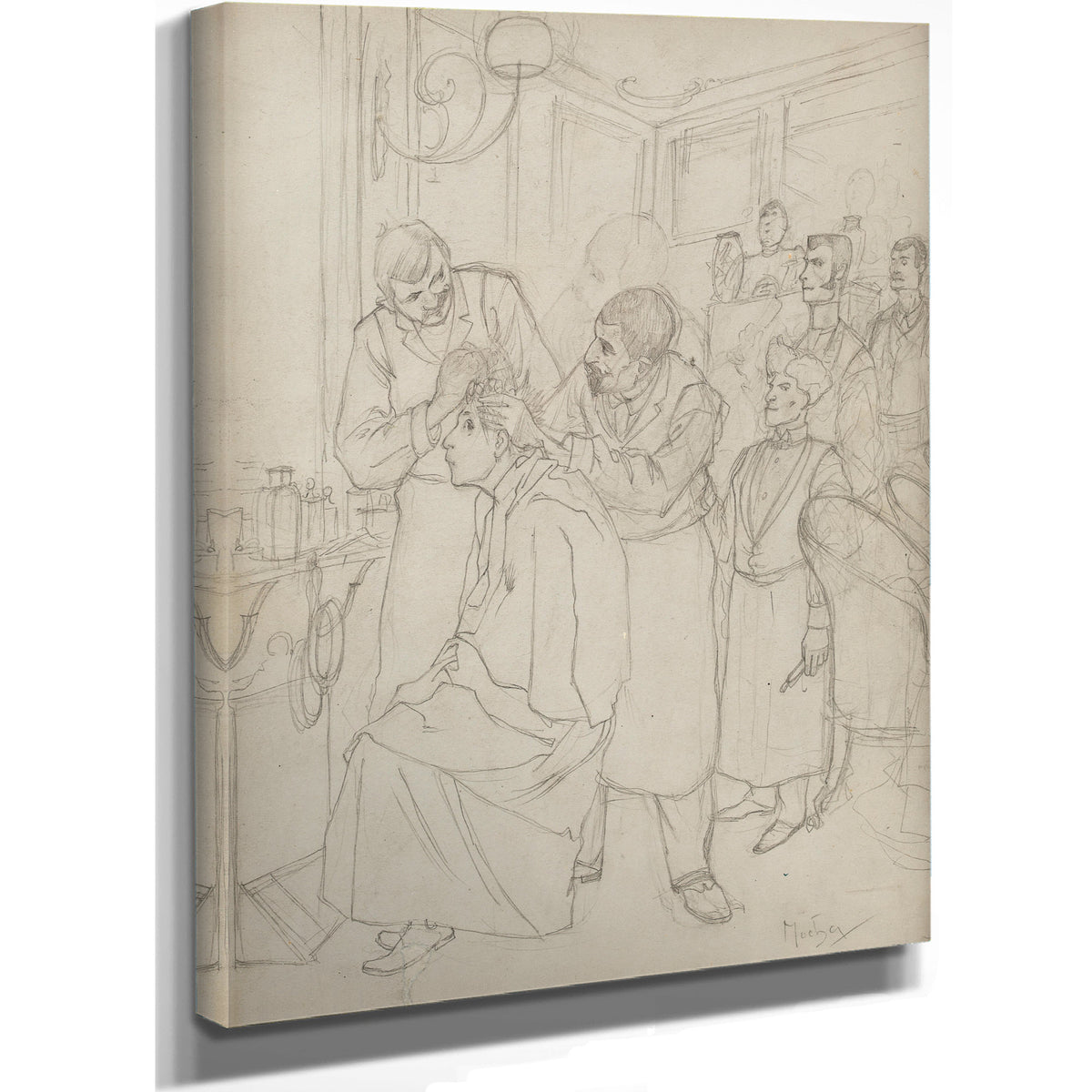 Study Premier Shampooing Dabsalon 1891 By Alphonse Mucha