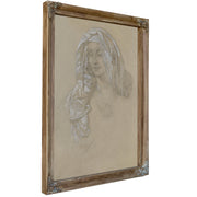 Woman Headscarf Star Medallion By Alphonse Mucha