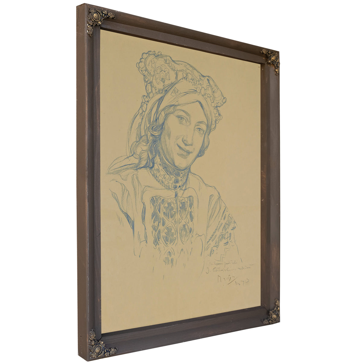 Young Woman Folk Headdress 1913 By Alphonse Mucha