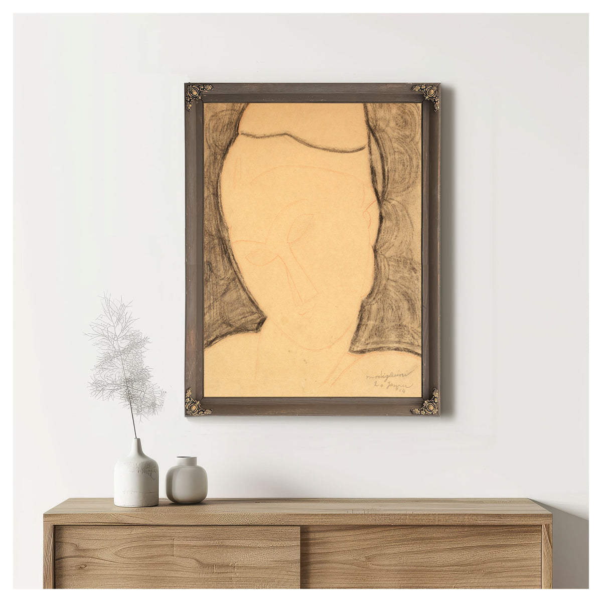 Frontaler Frauenkopf Nach Links By Amedeo Modigliani