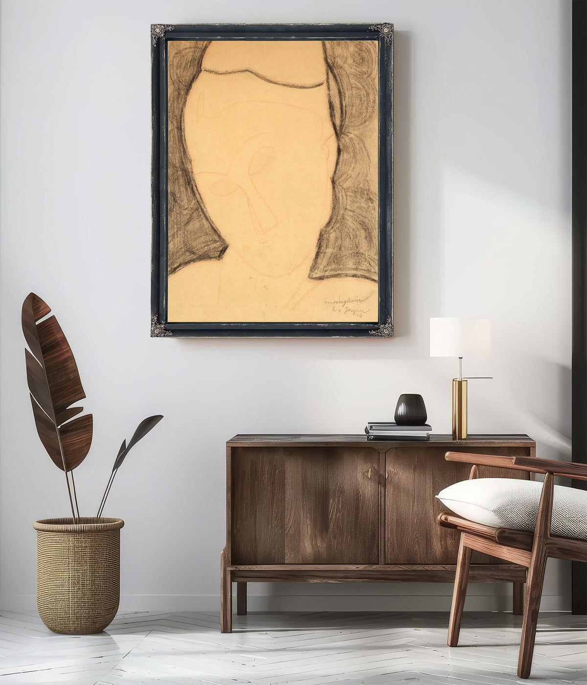 Frontaler Frauenkopf Nach Links By Amedeo Modigliani