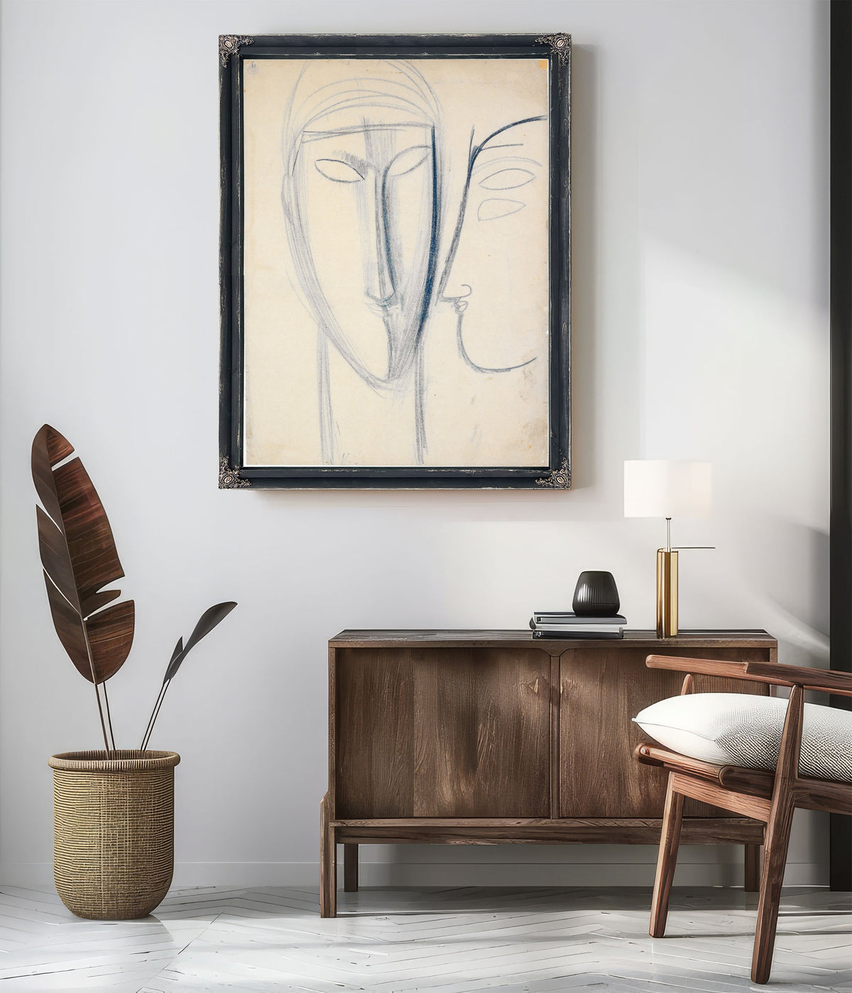 Frontales Langes Gesicht Und Kopf Im By Amedeo Modigliani