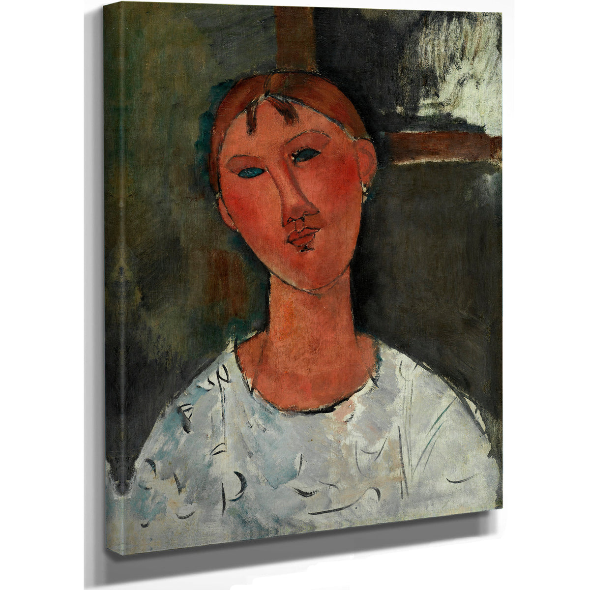Girl a White Blouse Ca 1915 By Amedeo Modigliani