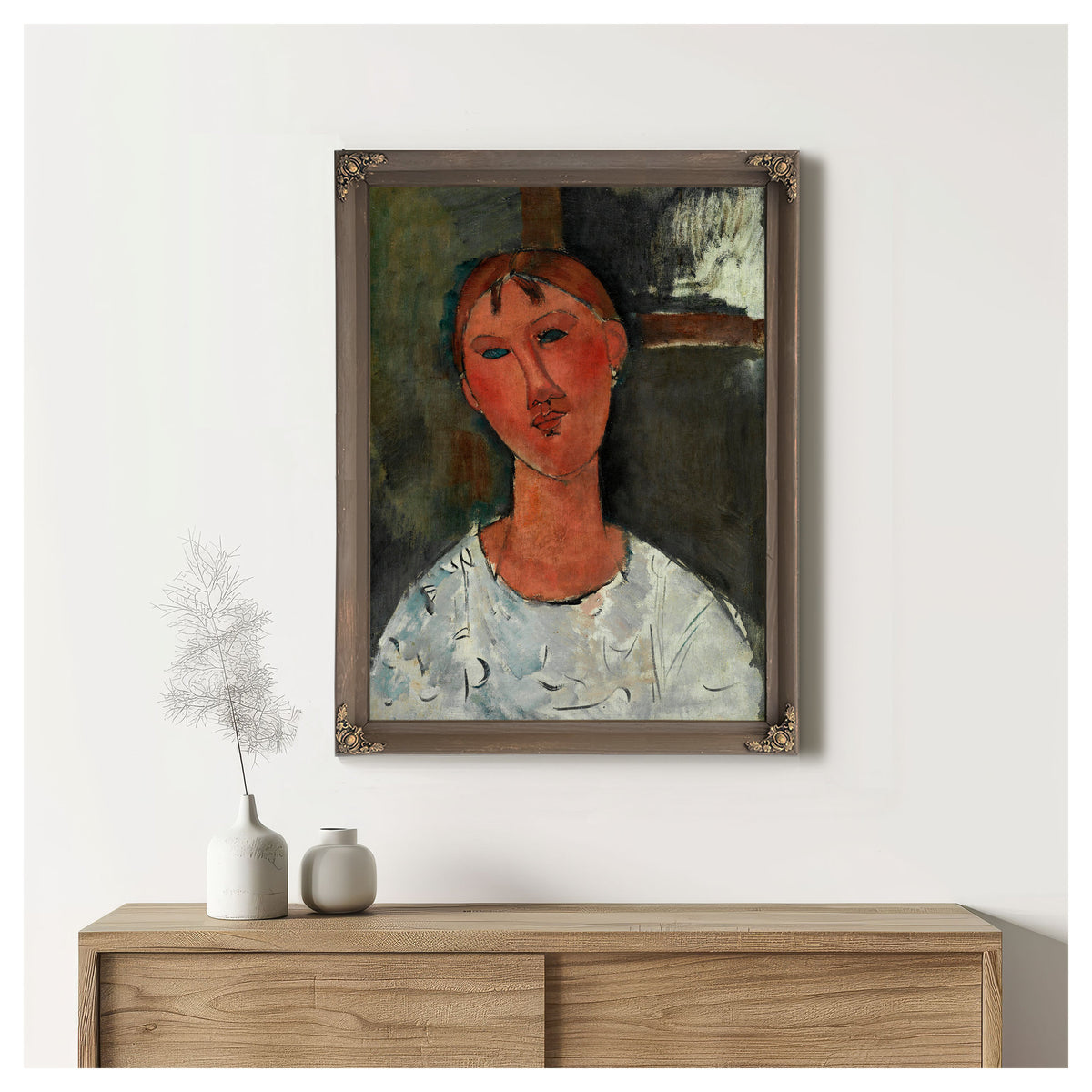 Girl a White Blouse Ca 1915 By Amedeo Modigliani
