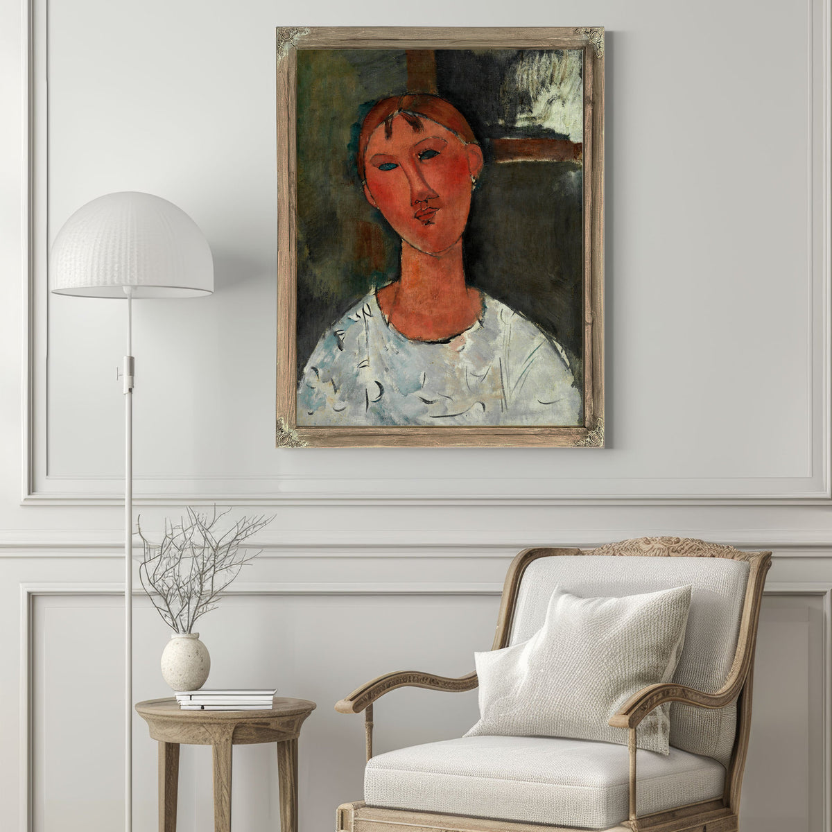 Girl a White Blouse Ca 1915 By Amedeo Modigliani