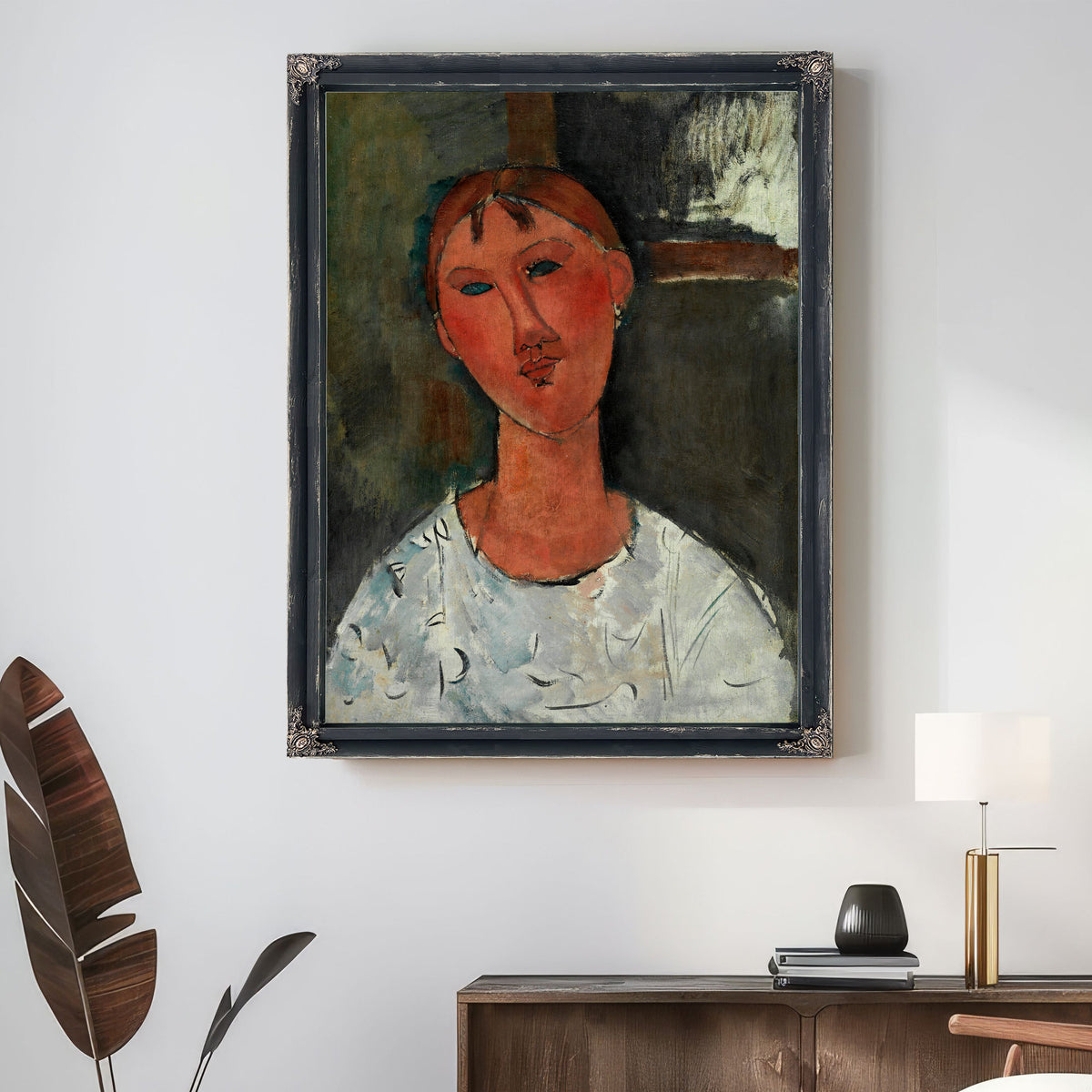 Girl a White Blouse Ca 1915 By Amedeo Modigliani