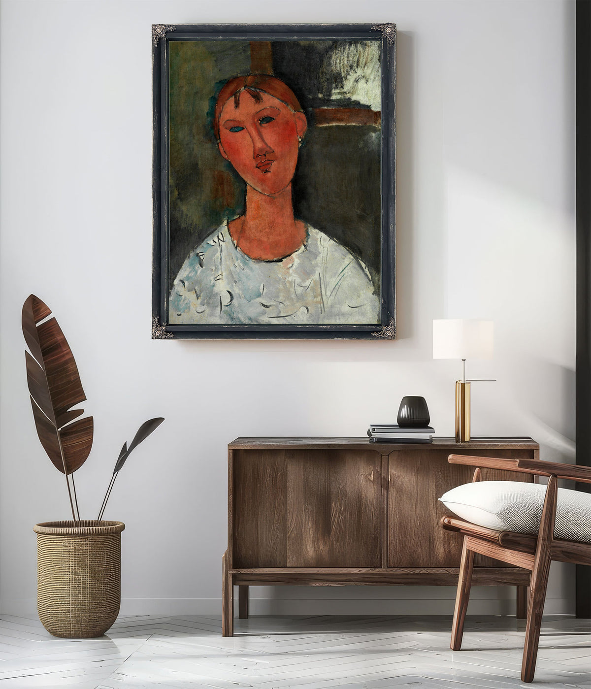 Girl a White Blouse Ca 1915 By Amedeo Modigliani