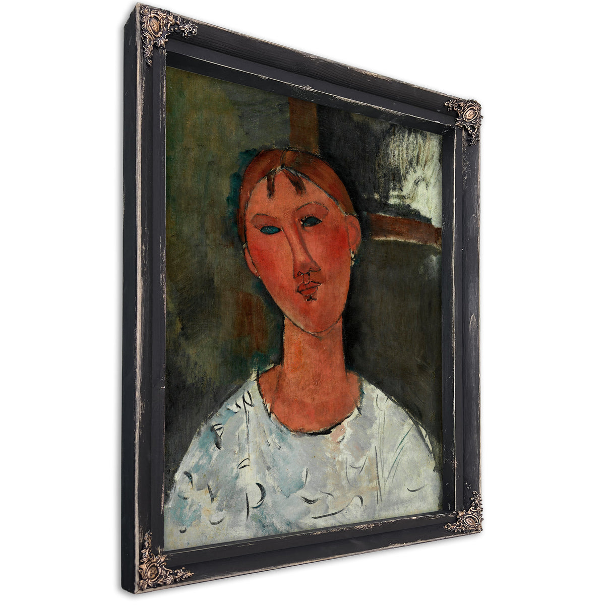 Girl a White Blouse Ca 1915 By Amedeo Modigliani