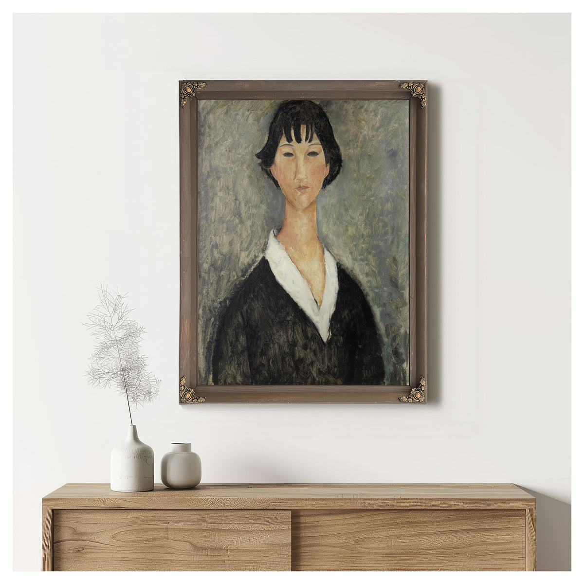 Jeune Fille Aux Cheveux Noirs By Amedeo Modigliani
