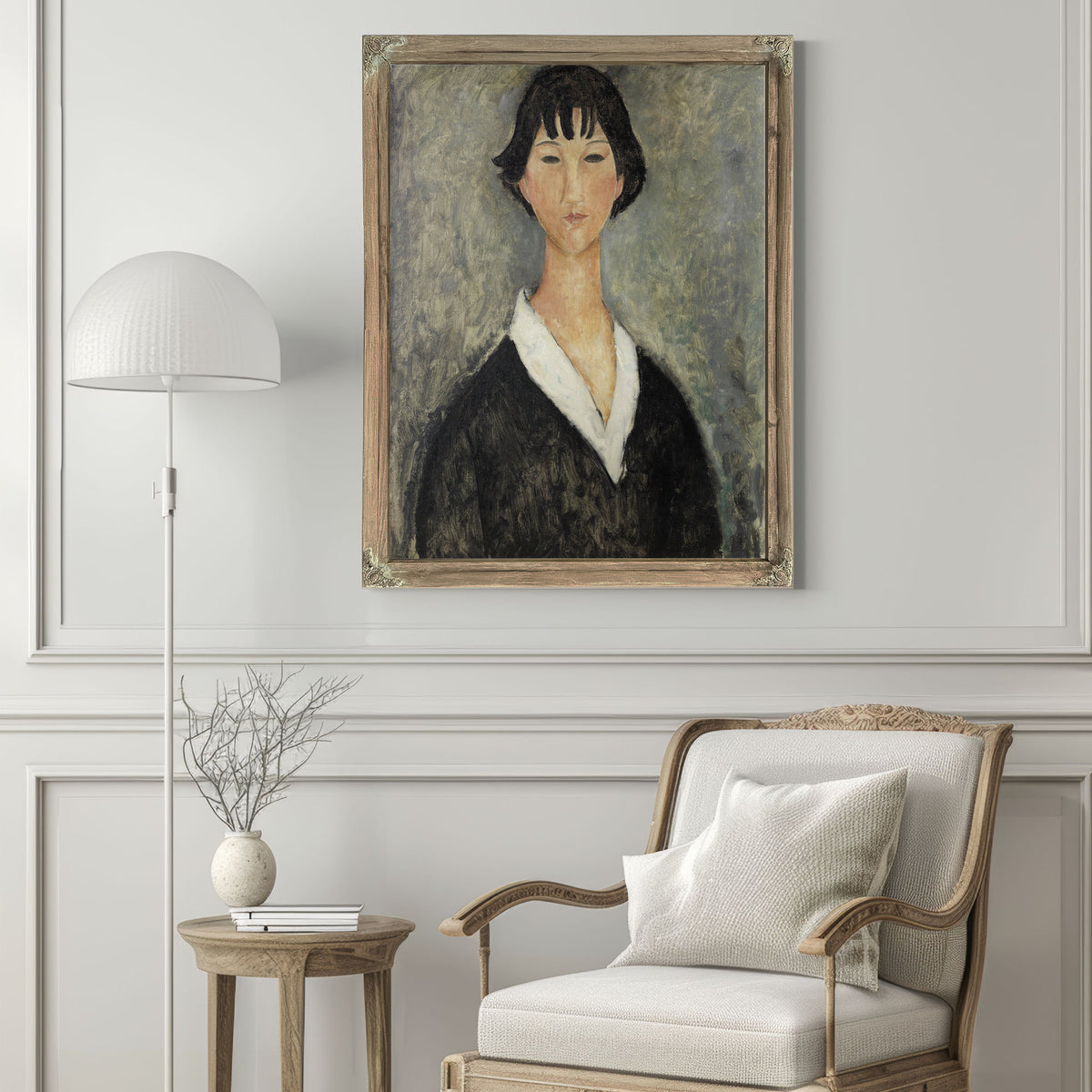 Jeune Fille Aux Cheveux Noirs By Amedeo Modigliani