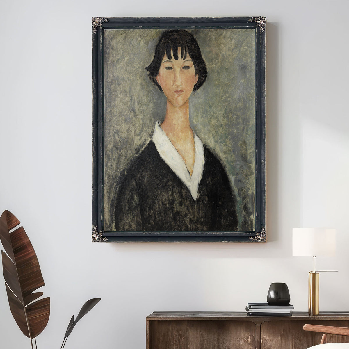 Jeune Fille Aux Cheveux Noirs By Amedeo Modigliani